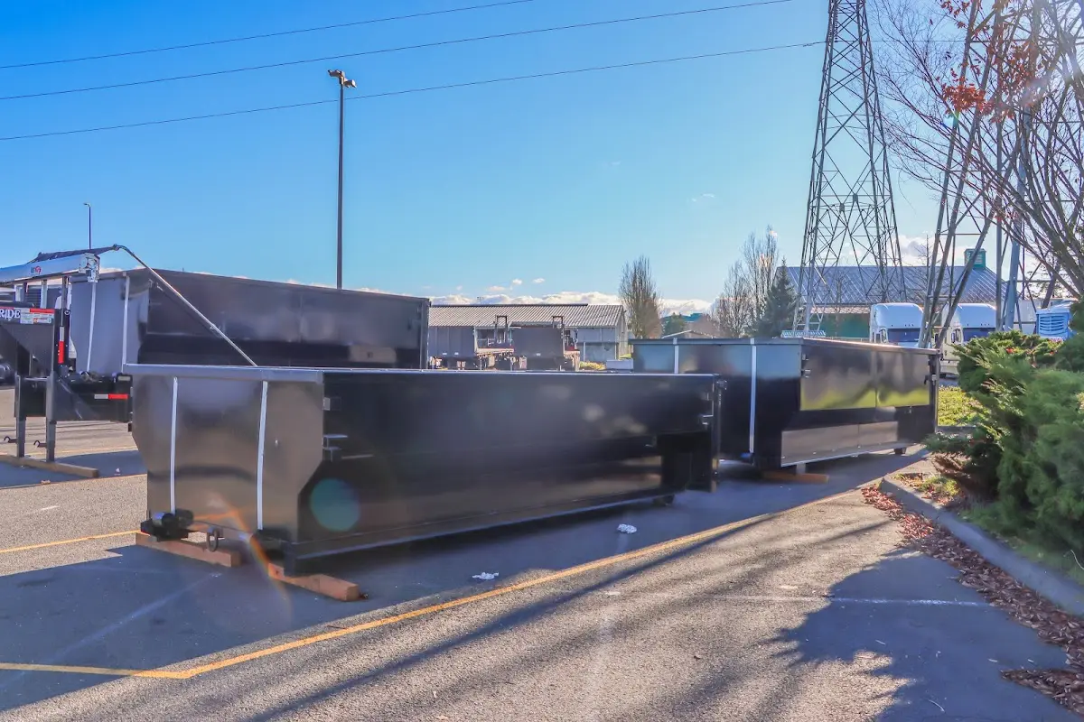Roll-off dumpster ready for waste disposal at job site for Residential Dumpster Rental in Alexandria